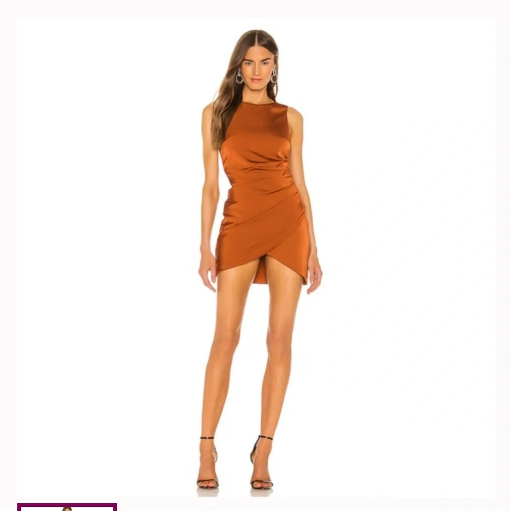 CIRCE MINI DRESS IN COPPER NBD - Picture 1 of 6